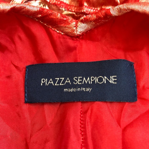 Piazza Sempione Red Crinkle Silk Burnout Dress - Picture 5 of 10